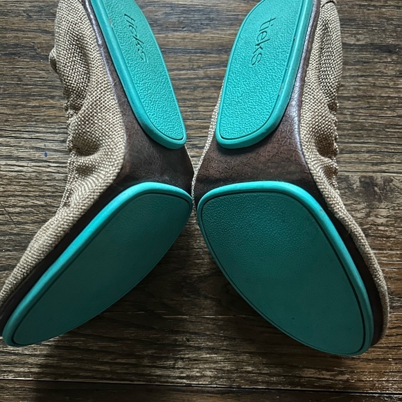 Tieks Brentwood Vegan Ballet Flats Women’s Size 7 Natural Woven Burlap - Picture 2 of 7